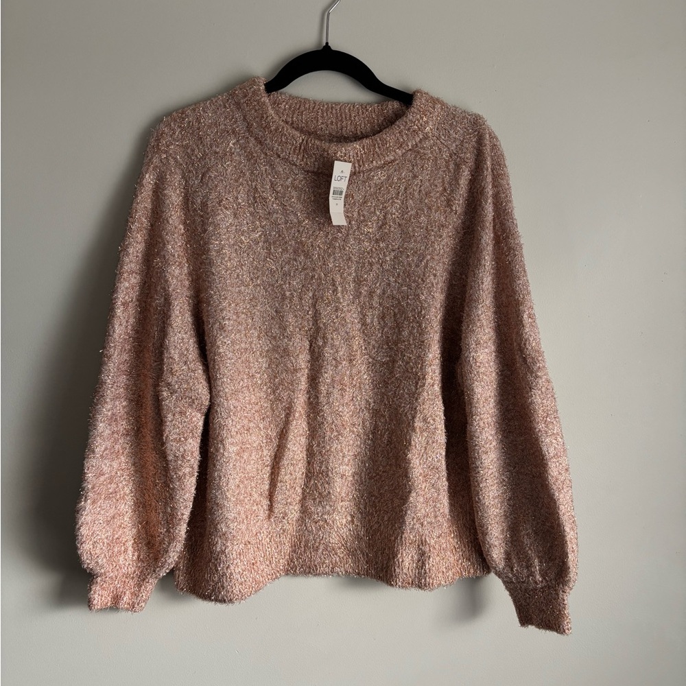NWT- Women’s Loft Pink Iridescent Sweater Medium